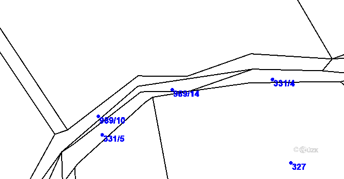 Parcela st. 989/14 v KÚ Kvítkovice u Lipí, Katastrální mapa