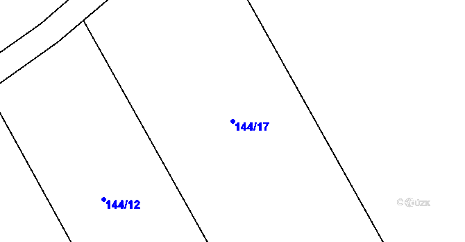Parcela st. 144/17 v KÚ Kvítkovice u Lipí, Katastrální mapa