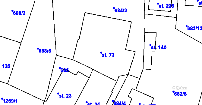 Parcela st. 73 v KÚ Lipí, Katastrální mapa