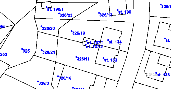 Parcela st. 137/2 v KÚ Lipí, Katastrální mapa