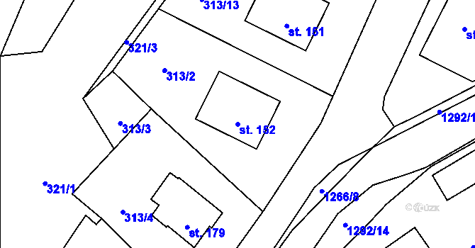 Parcela st. 152 v KÚ Lipí, Katastrální mapa