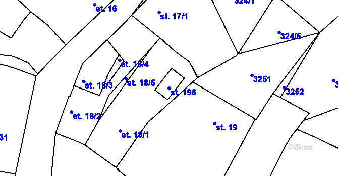 Parcela st. 196 v KÚ Lipí, Katastrální mapa
