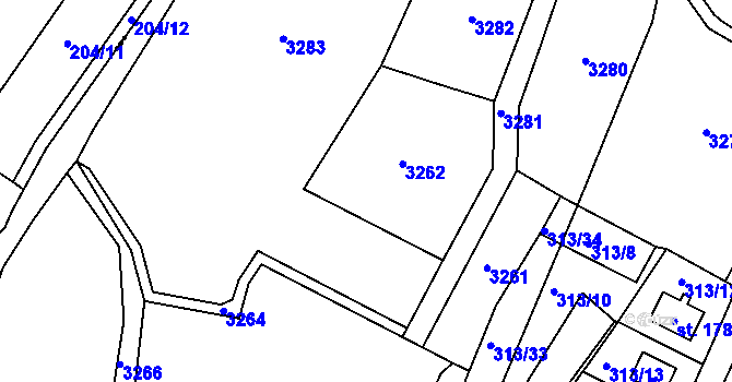 Parcela st. 313/1 v KÚ Lipí, Katastrální mapa
