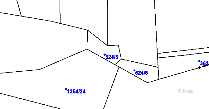 Parcela st. 524/5 v KÚ Lipí, Katastrální mapa