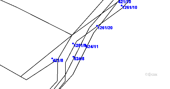 Parcela st. 524/11 v KÚ Lipí, Katastrální mapa
