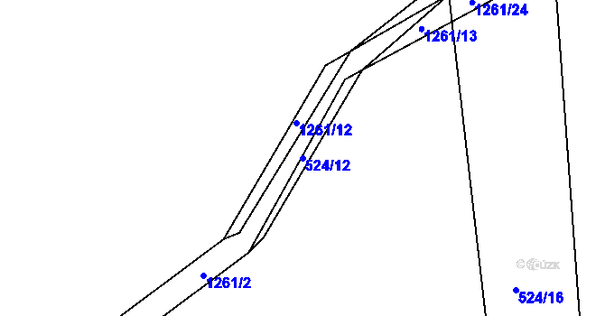 Parcela st. 524/12 v KÚ Lipí, Katastrální mapa