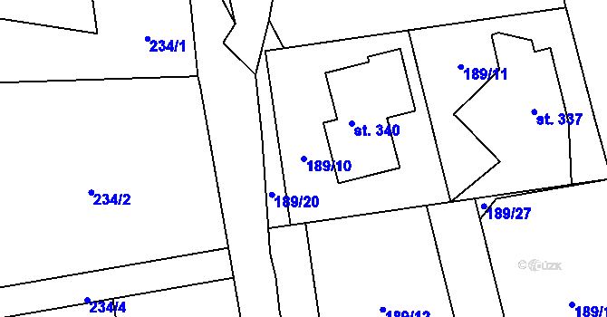 Parcela st. 189/10 v KÚ Lipí u Náchoda, Katastrální mapa