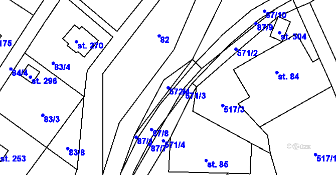Parcela st. 572/4 v KÚ Lipí u Náchoda, Katastrální mapa