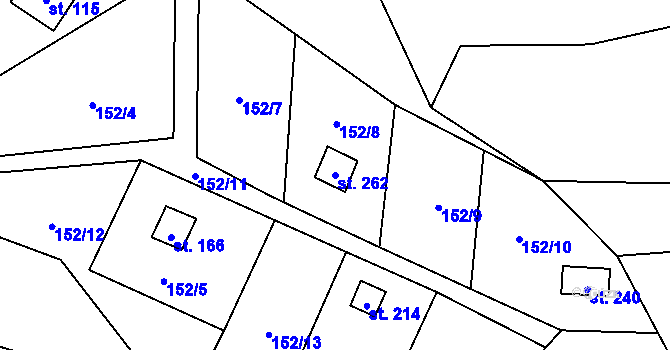 Parcela st. 262 v KÚ Lipí u Náchoda, Katastrální mapa