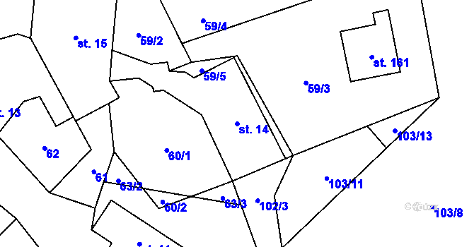 Parcela st. 14 v KÚ Lipí u Náchoda, Katastrální mapa