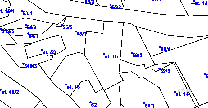 Parcela st. 15 v KÚ Lipí u Náchoda, Katastrální mapa
