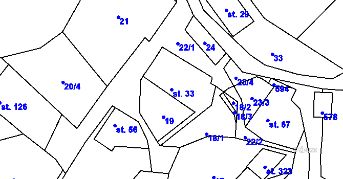 Parcela st. 33 v KÚ Lipí u Náchoda, Katastrální mapa
