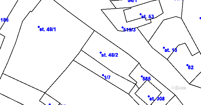 Parcela st. 48/2 v KÚ Lipí u Náchoda, Katastrální mapa