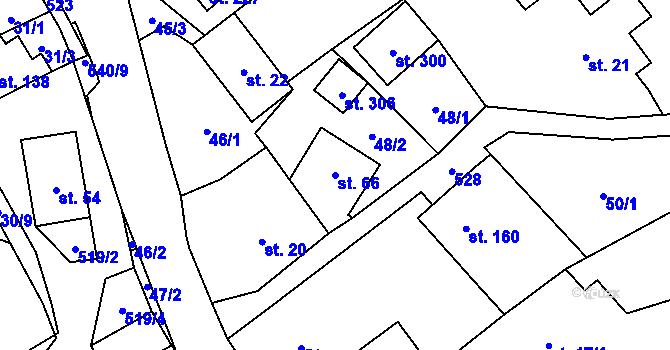 Parcela st. 66 v KÚ Lipí u Náchoda, Katastrální mapa