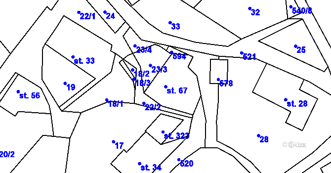 Parcela st. 67 v KÚ Lipí u Náchoda, Katastrální mapa
