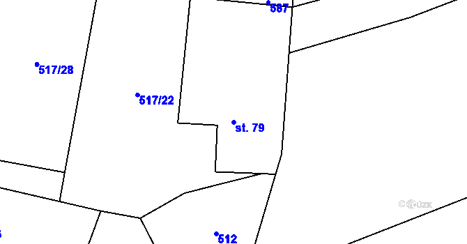 Parcela st. 79 v KÚ Lipí u Náchoda, Katastrální mapa