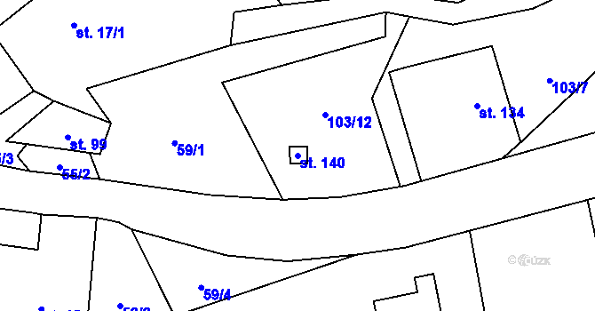 Parcela st. 140 v KÚ Lipí u Náchoda, Katastrální mapa