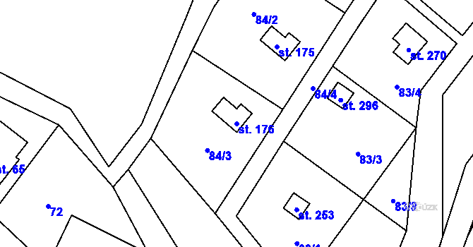 Parcela st. 176 v KÚ Lipí u Náchoda, Katastrální mapa