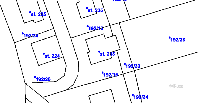 Parcela st. 213 v KÚ Lipí u Náchoda, Katastrální mapa