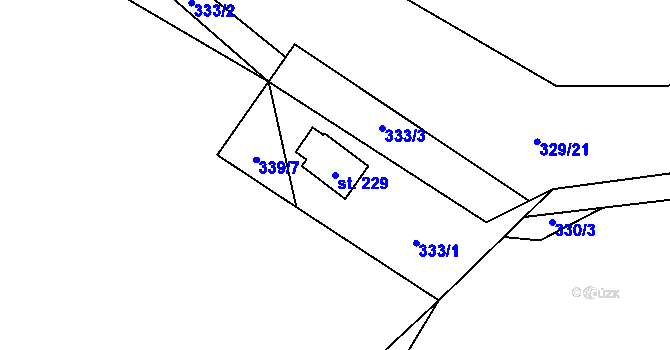 Parcela st. 229 v KÚ Lipí u Náchoda, Katastrální mapa
