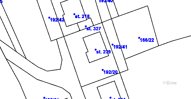 Parcela st. 239 v KÚ Lipí u Náchoda, Katastrální mapa