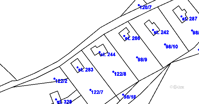 Parcela st. 244 v KÚ Lipí u Náchoda, Katastrální mapa