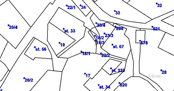 Parcela st. 18 v KÚ Lipí u Náchoda, Katastrální mapa