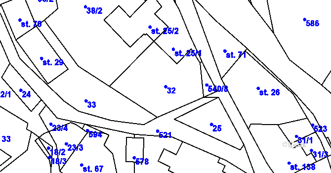 Parcela st. 32 v KÚ Lipí u Náchoda, Katastrální mapa
