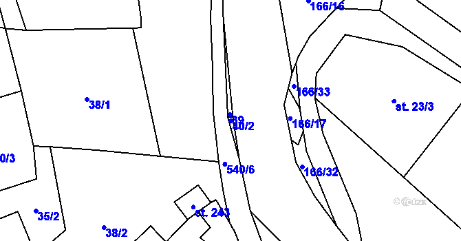 Parcela st. 40/2 v KÚ Lipí u Náchoda, Katastrální mapa