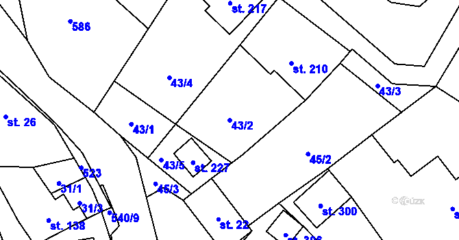 Parcela st. 43/2 v KÚ Lipí u Náchoda, Katastrální mapa