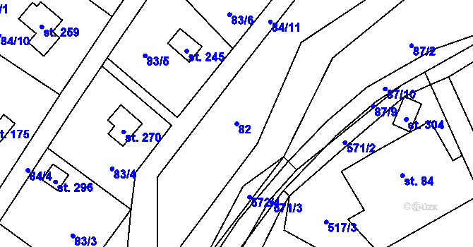 Parcela st. 82 v KÚ Lipí u Náchoda, Katastrální mapa
