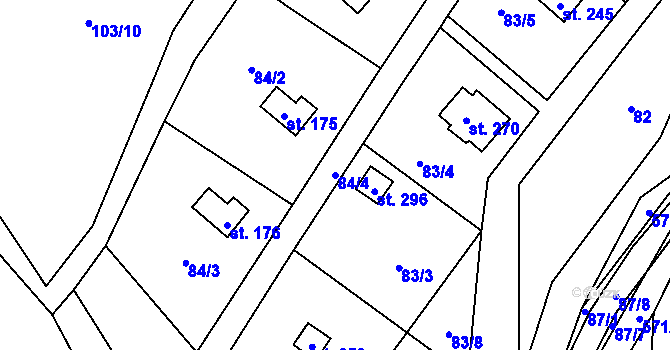 Parcela st. 84/4 v KÚ Lipí u Náchoda, Katastrální mapa