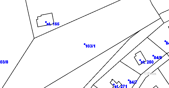 Parcela st. 103/1 v KÚ Lipí u Náchoda, Katastrální mapa
