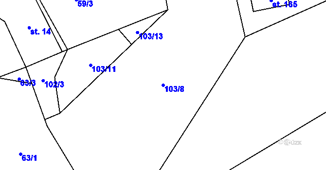 Parcela st. 103/8 v KÚ Lipí u Náchoda, Katastrální mapa