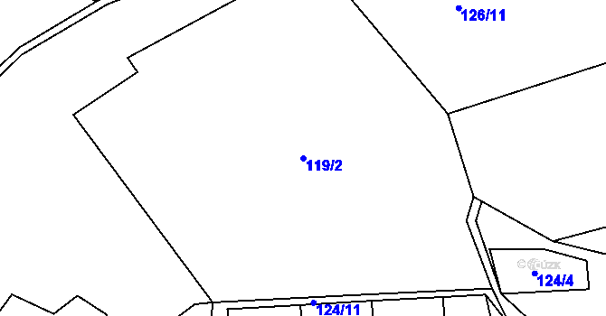 Parcela st. 119/2 v KÚ Lipí u Náchoda, Katastrální mapa