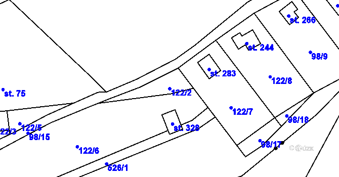 Parcela st. 122/2 v KÚ Lipí u Náchoda, Katastrální mapa