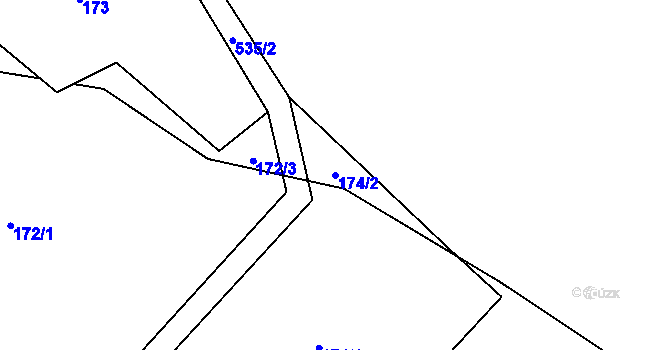Parcela st. 174/2 v KÚ Lipí u Náchoda, Katastrální mapa