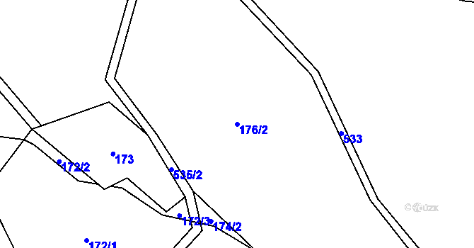 Parcela st. 176/2 v KÚ Lipí u Náchoda, Katastrální mapa