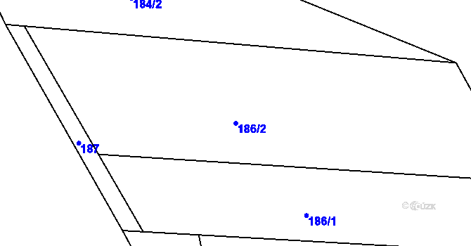 Parcela st. 186/2 v KÚ Lipí u Náchoda, Katastrální mapa