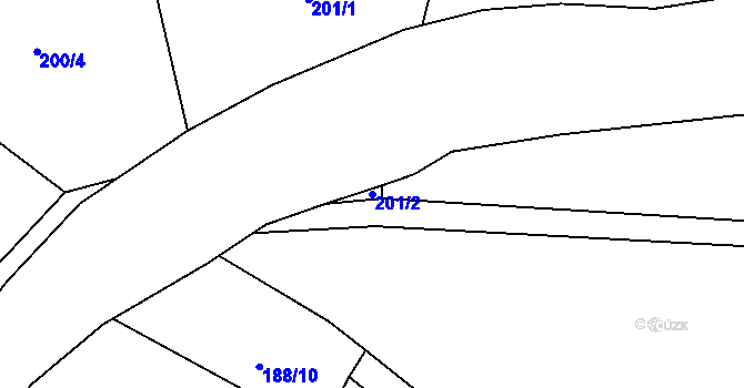 Parcela st. 201/2 v KÚ Lipí u Náchoda, Katastrální mapa