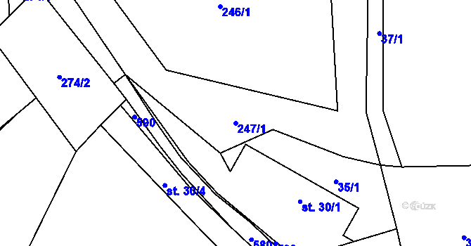 Parcela st. 247/1 v KÚ Lipí u Náchoda, Katastrální mapa