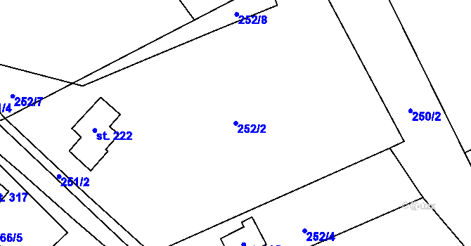 Parcela st. 252/2 v KÚ Lipí u Náchoda, Katastrální mapa