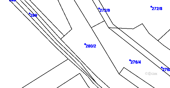 Parcela st. 280/2 v KÚ Lipí u Náchoda, Katastrální mapa