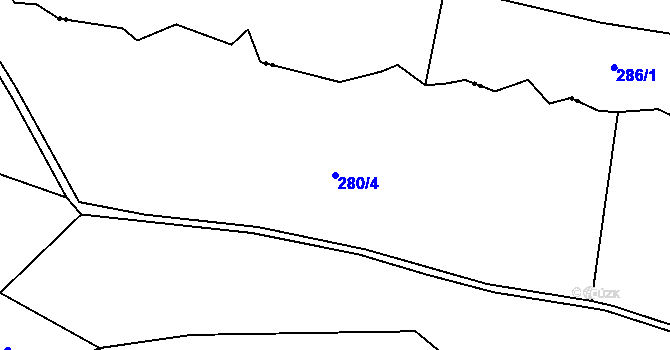 Parcela st. 280/4 v KÚ Lipí u Náchoda, Katastrální mapa