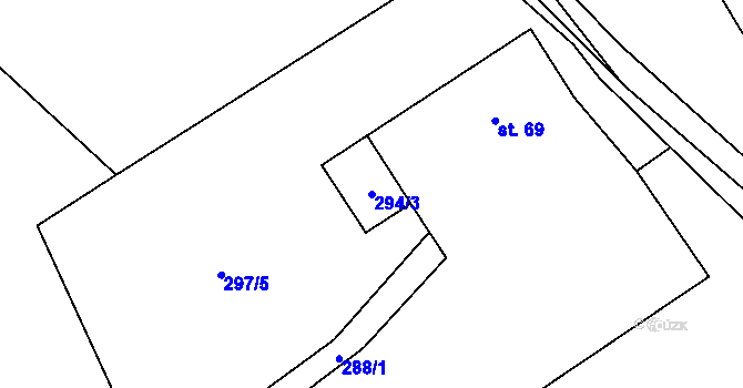 Parcela st. 294/3 v KÚ Lipí u Náchoda, Katastrální mapa