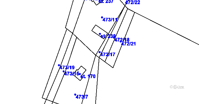 Parcela st. 472/17 v KÚ Lipí u Náchoda, Katastrální mapa
