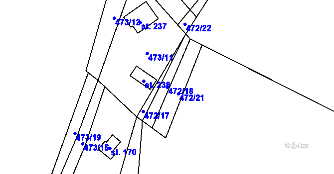 Parcela st. 472/18 v KÚ Lipí u Náchoda, Katastrální mapa