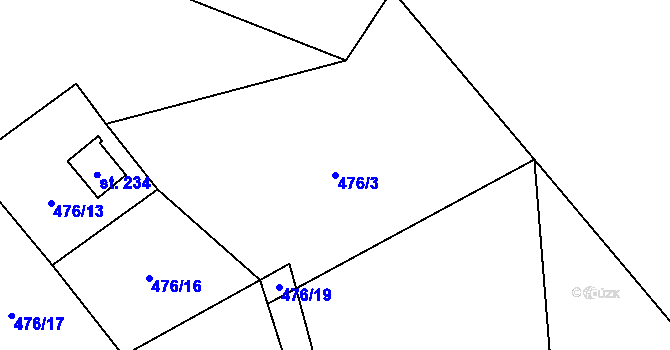 Parcela st. 476/3 v KÚ Lipí u Náchoda, Katastrální mapa