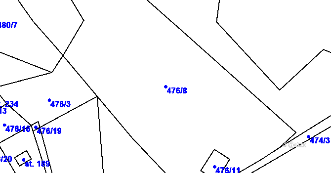 Parcela st. 476/8 v KÚ Lipí u Náchoda, Katastrální mapa