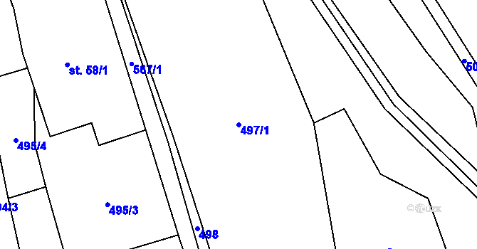 Parcela st. 497/1 v KÚ Lipí u Náchoda, Katastrální mapa